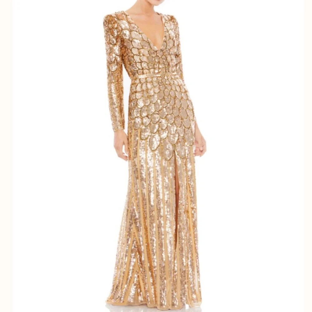 MAC DUGGAL Formal Wedding Cocktail Mermaid Trumpet Long Gown • size 10 NWT